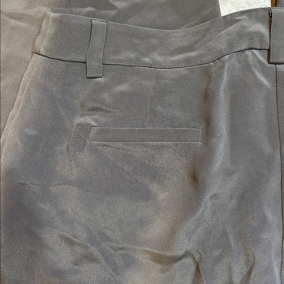 Eileen Fisher Petite Gray Silk Pleated Wide Leg Slouchy Trousers Pants M - Picture 8 of 8